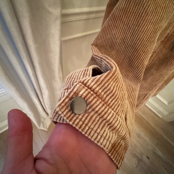 POL Clothing Frayed Hem Brown Corduroy Trucker Jacket - Picture 7 of 11